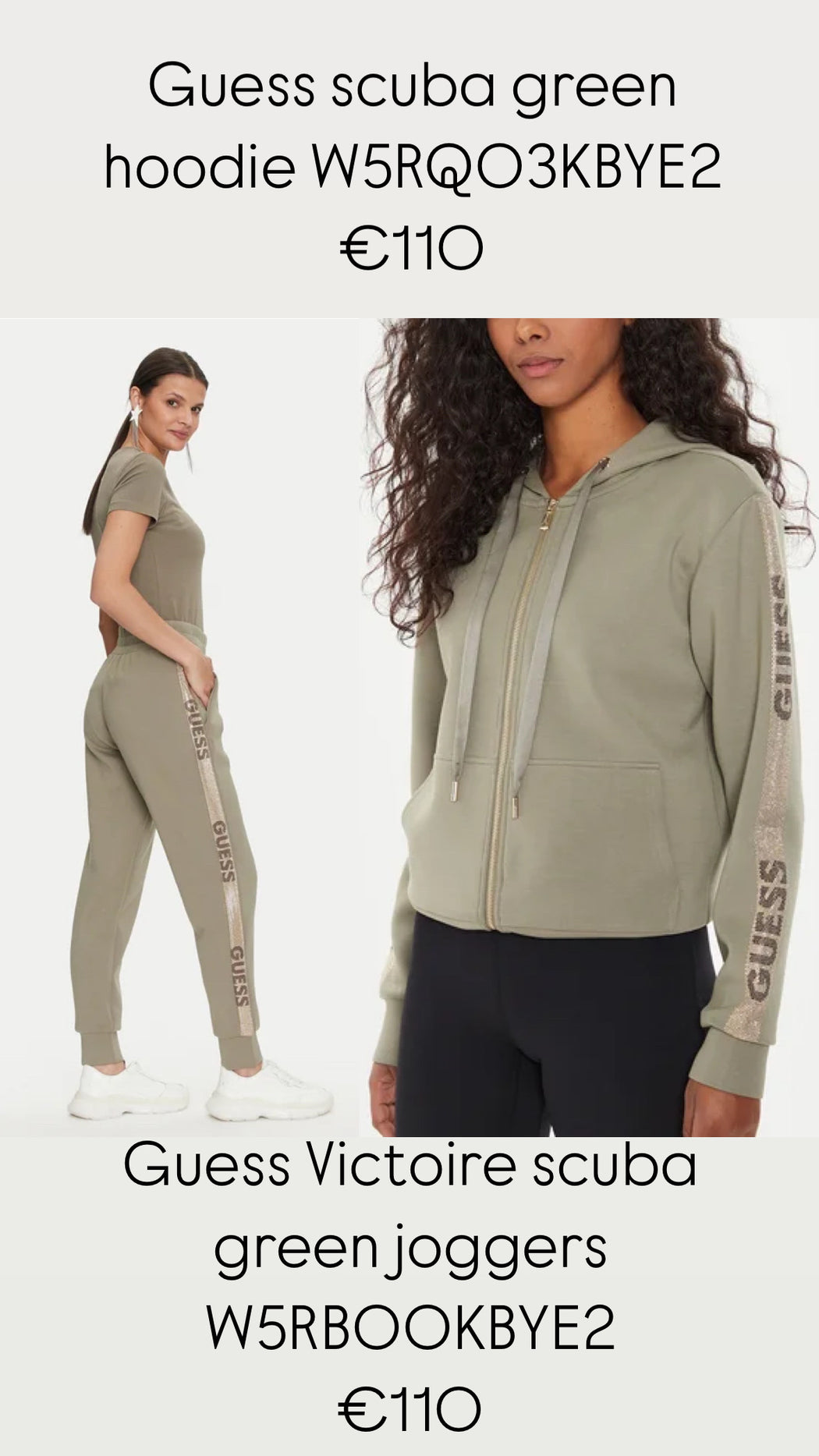 Guess Victoire scuba green joggers W5RB00KBYE2