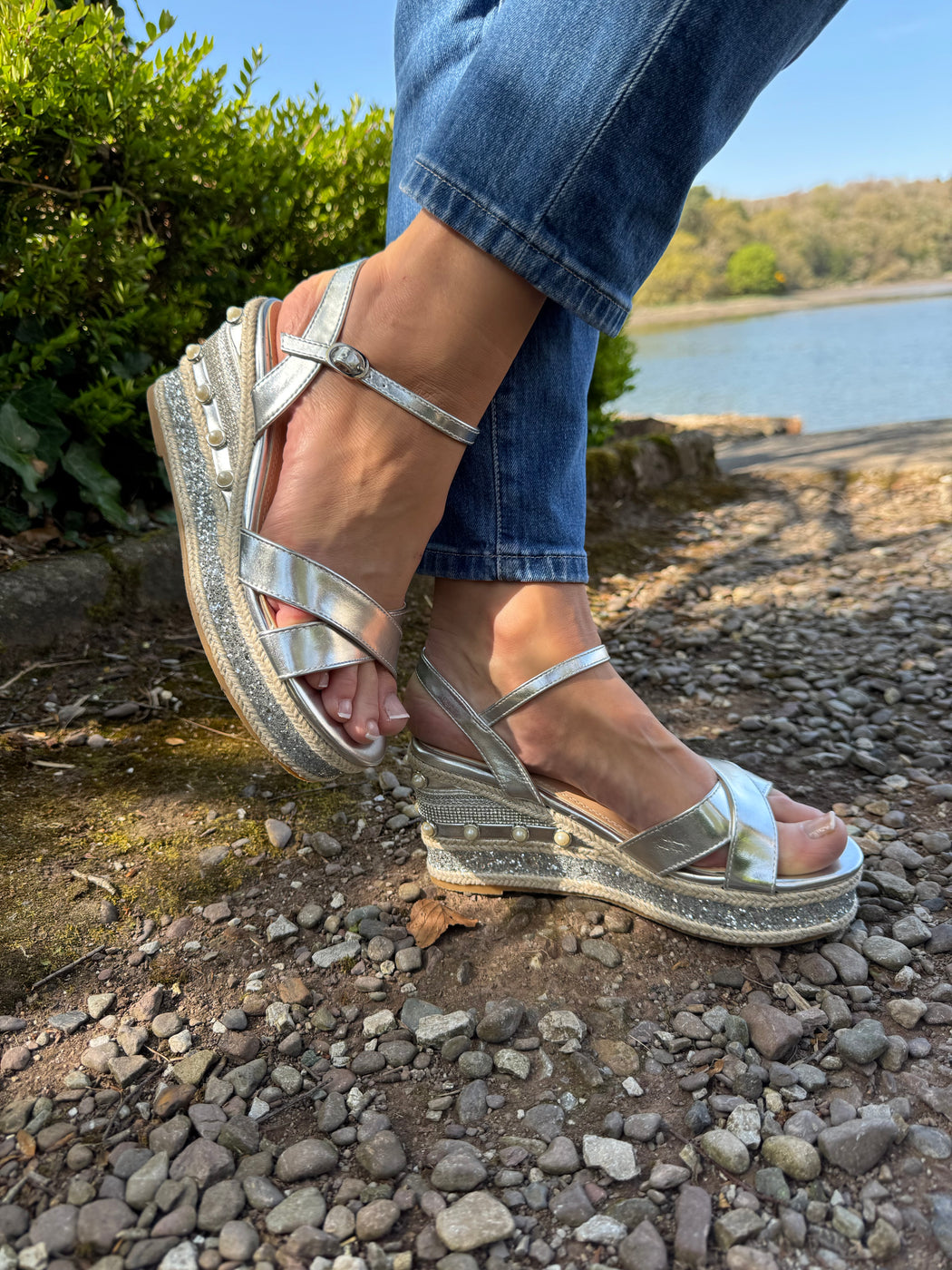 Clonalis silver weave wedge