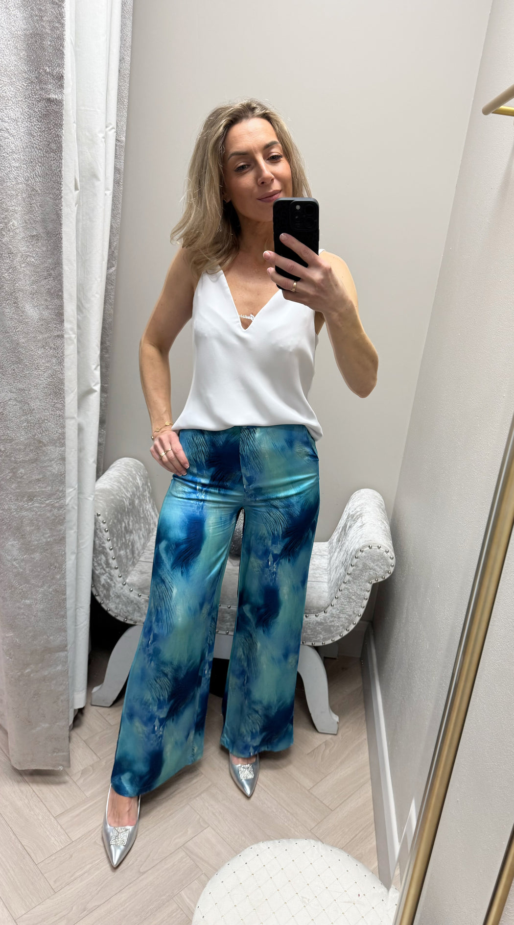 Caspia blue print goa trousers