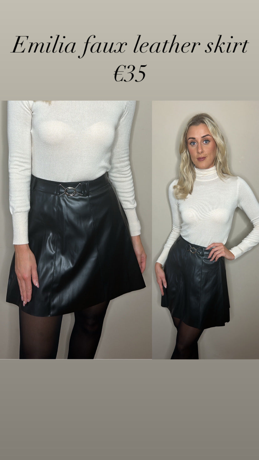 Emilia faux leather skirt