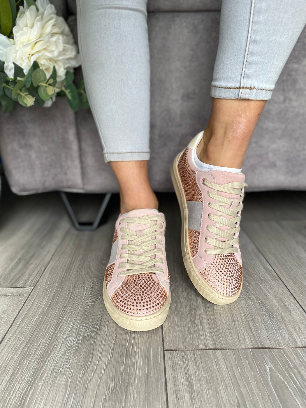 Guess pink diamanté sneaker flptodsue12