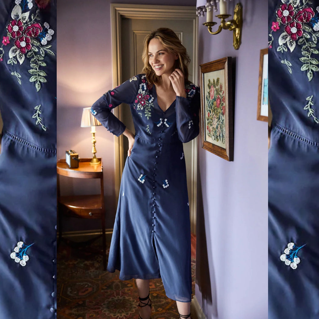 The rosette embellished dress