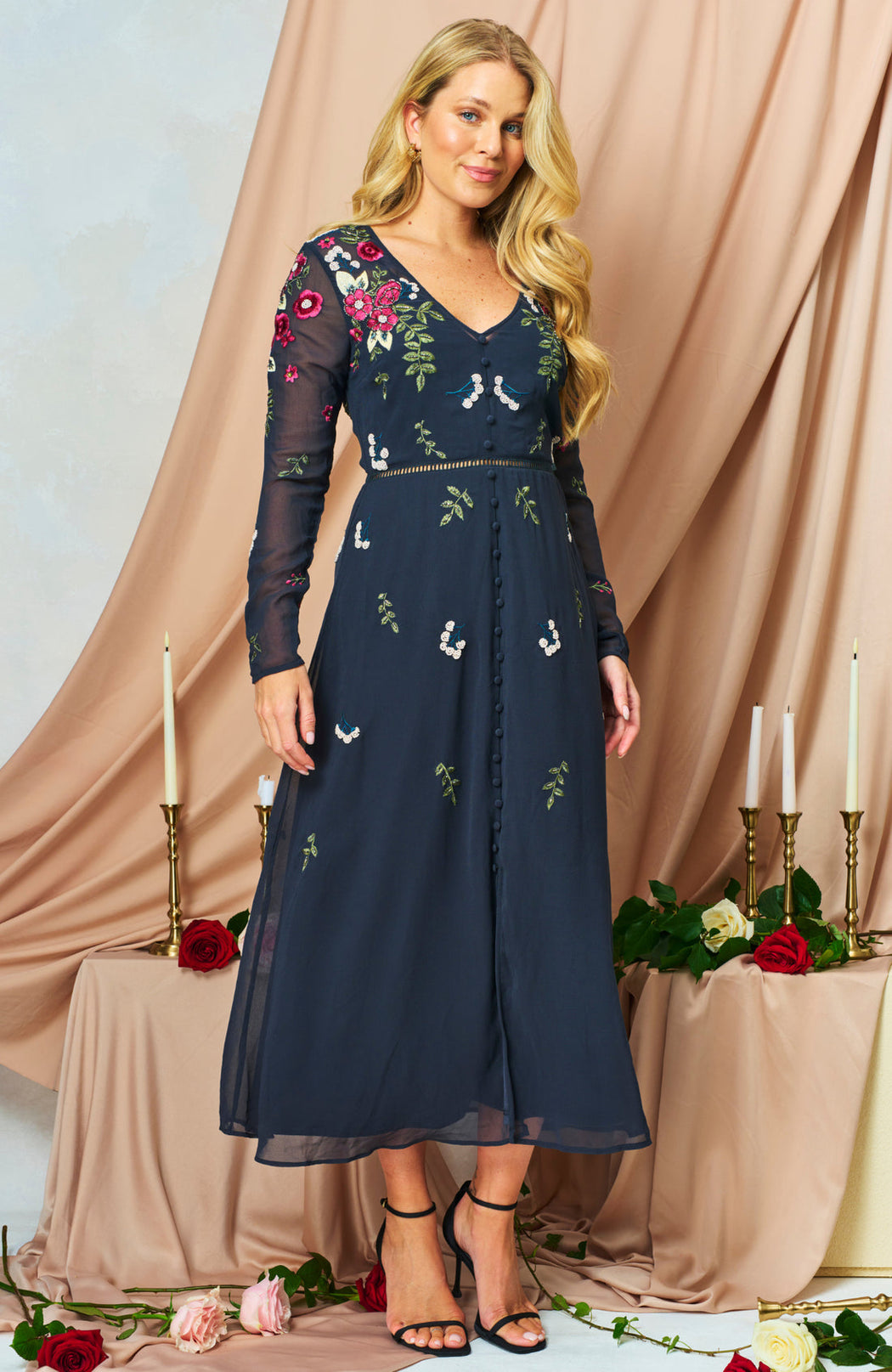 The rosette embellished dress