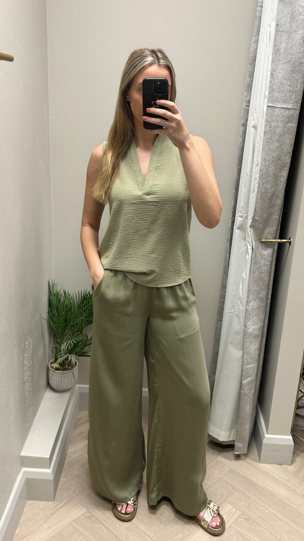 Hazel khaki blouse