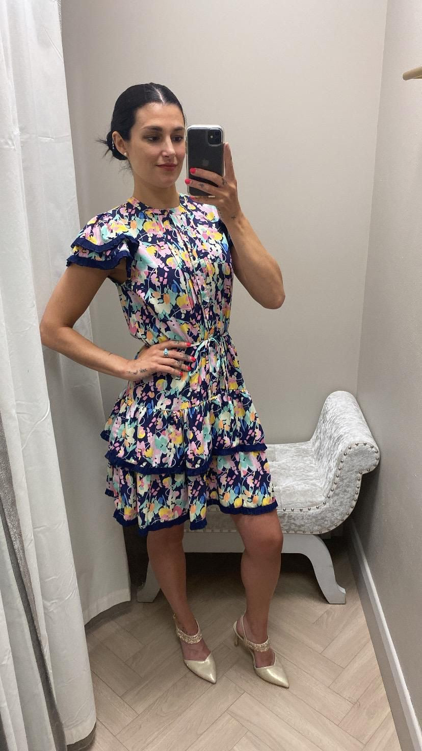 Eliana navy print Dress