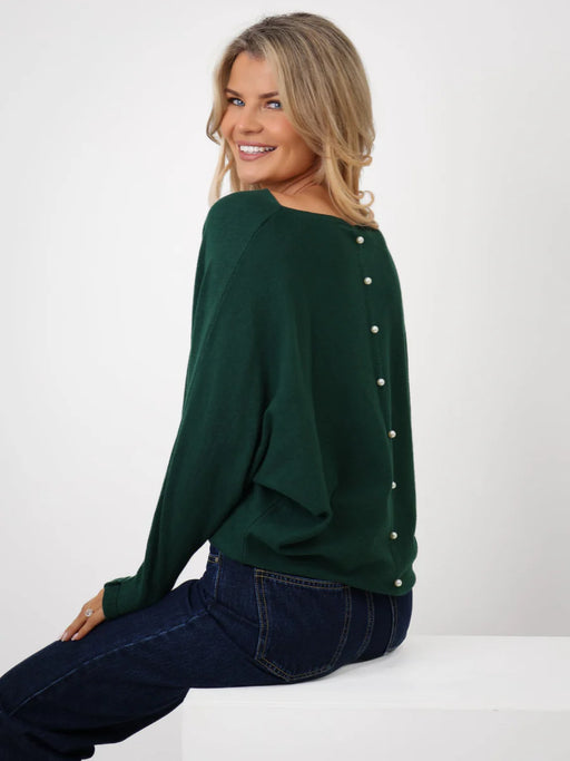 Elba pearl dark green knit