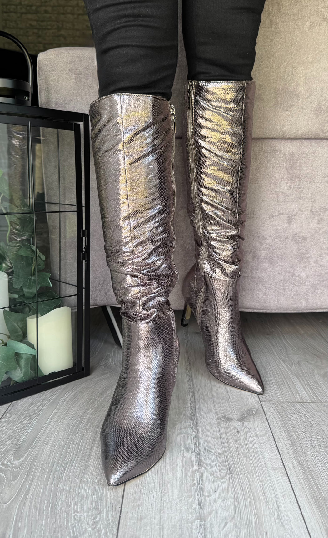 Boxley metallic silver boot
