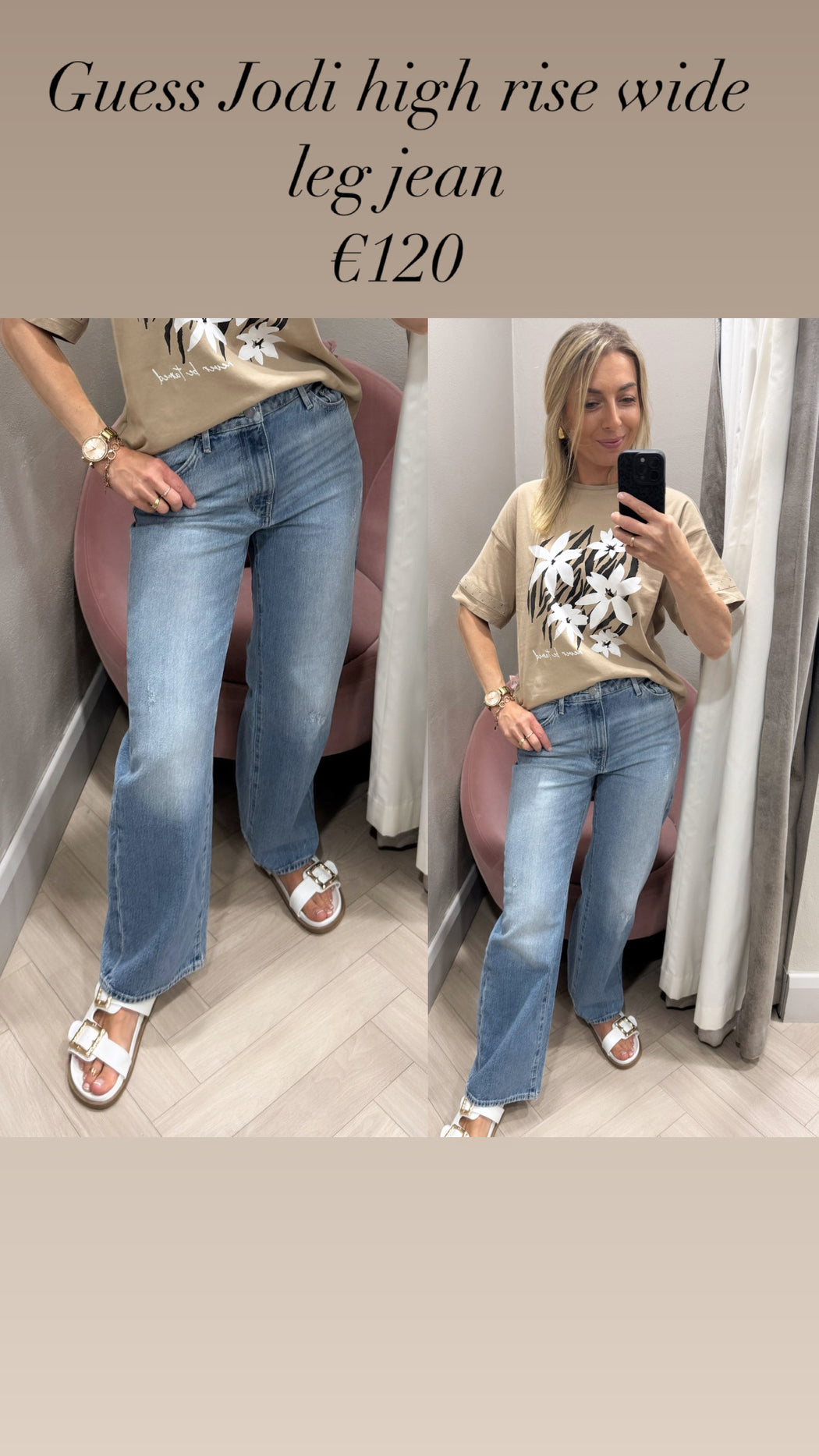 Guess Jodi high rise wide leg jean