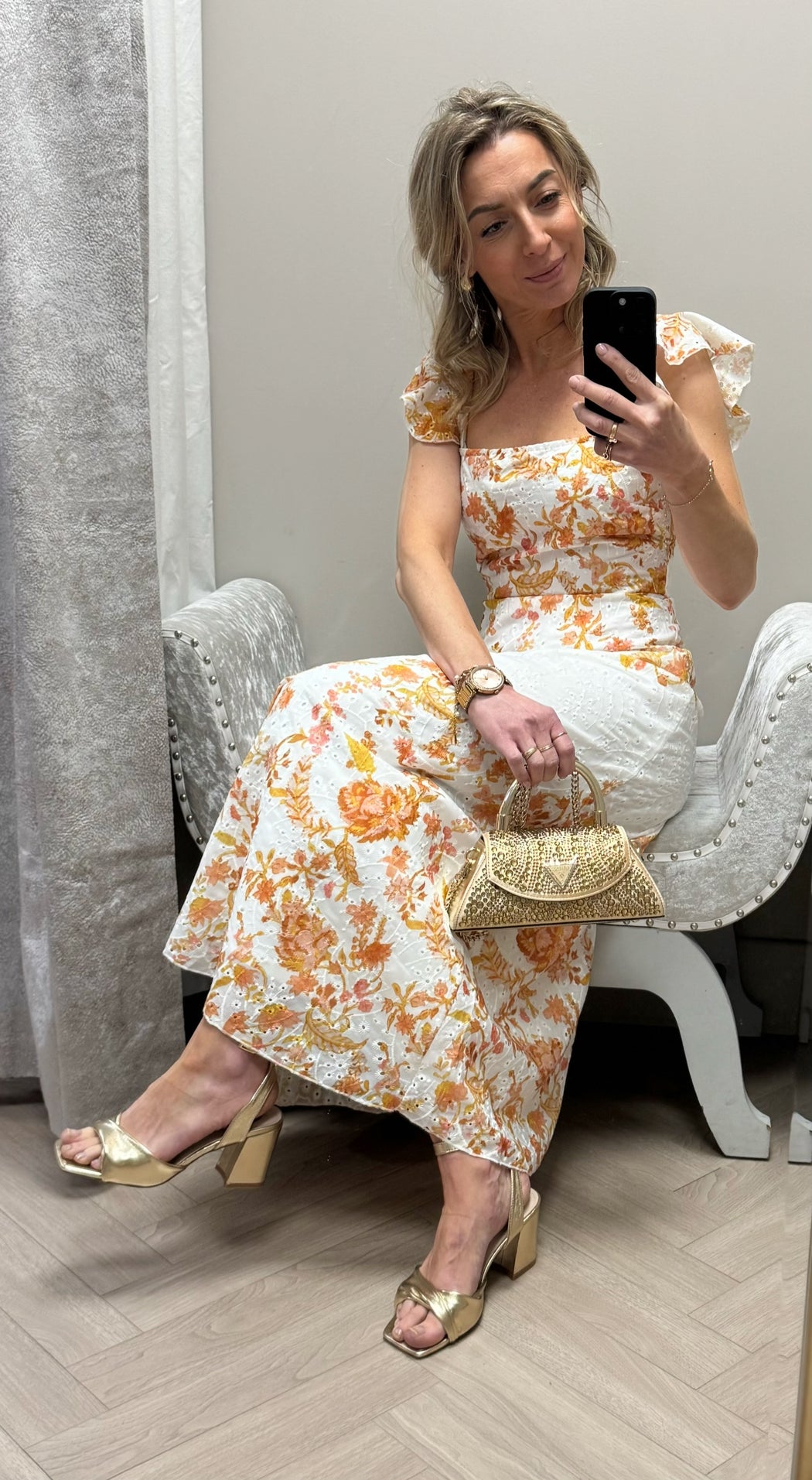 Orla broderie anglaise floral maxi dress