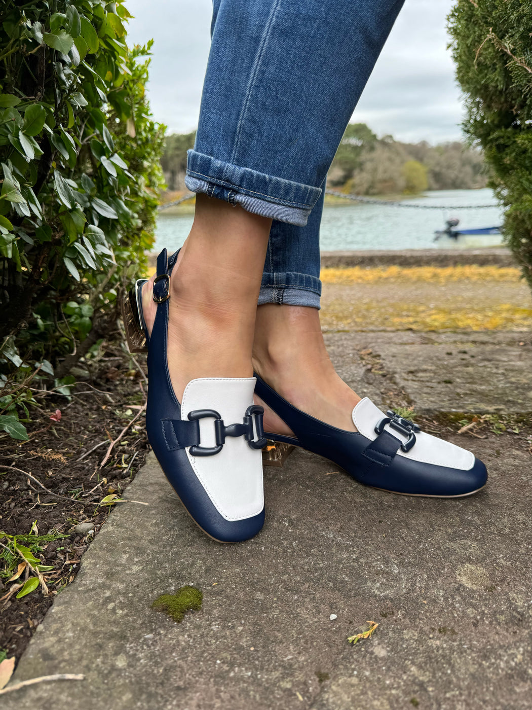 Diraz one cobalt mix sling backs