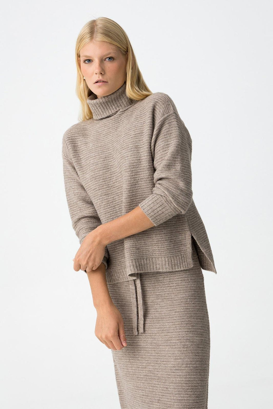 Muffin beige knit skirt