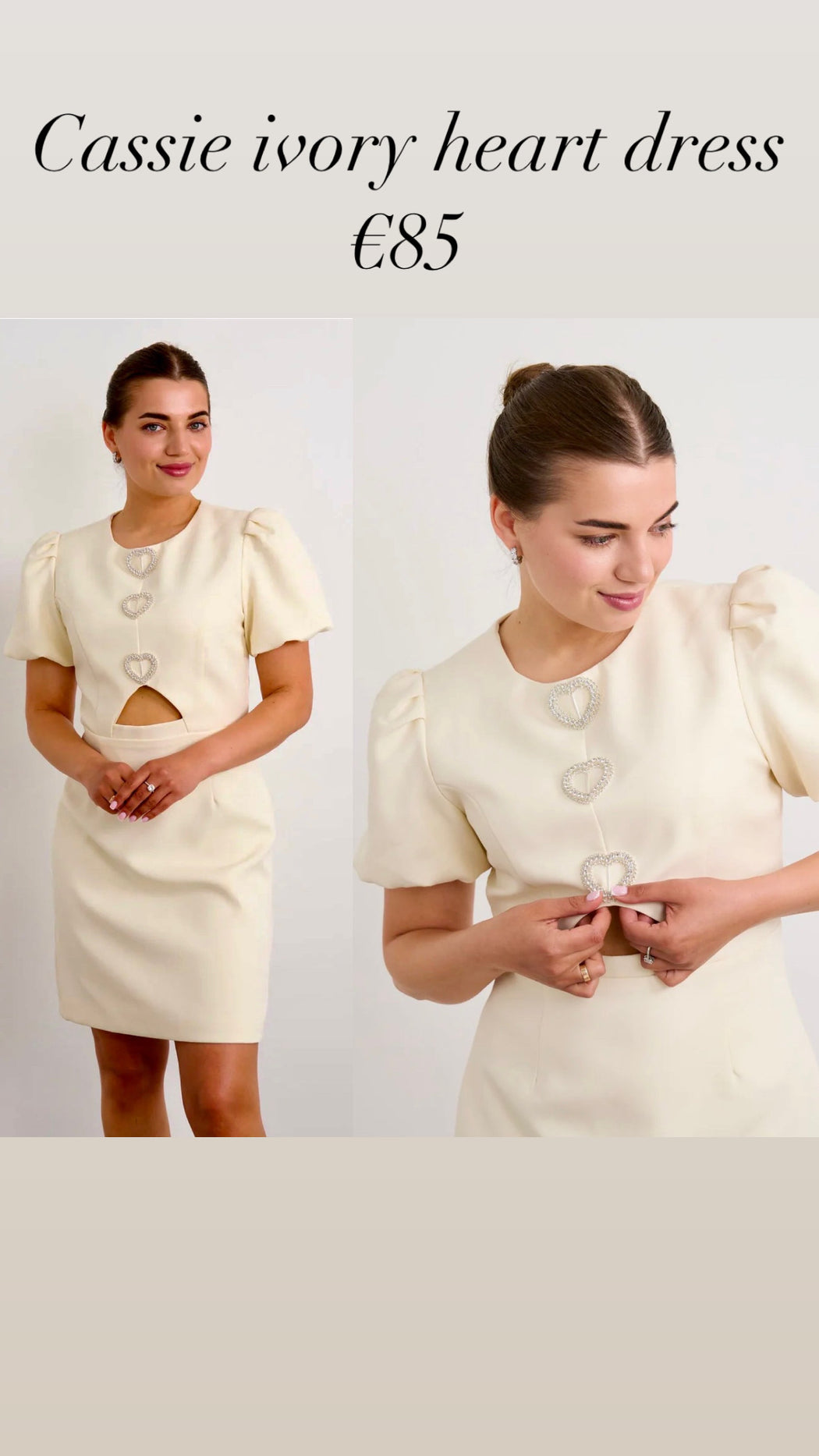 Cassie ivory heart dress