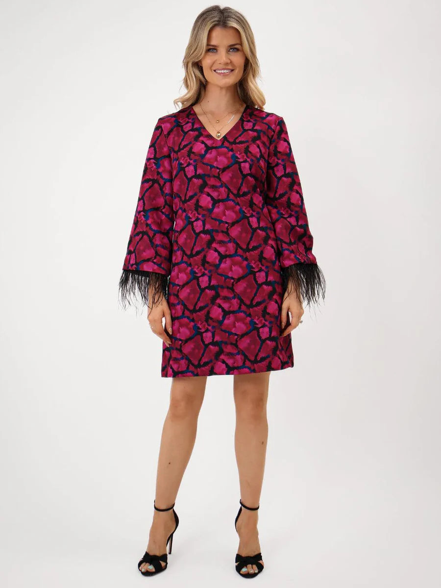 MAGENTA TAYLOR MINI SHIFT DRESS