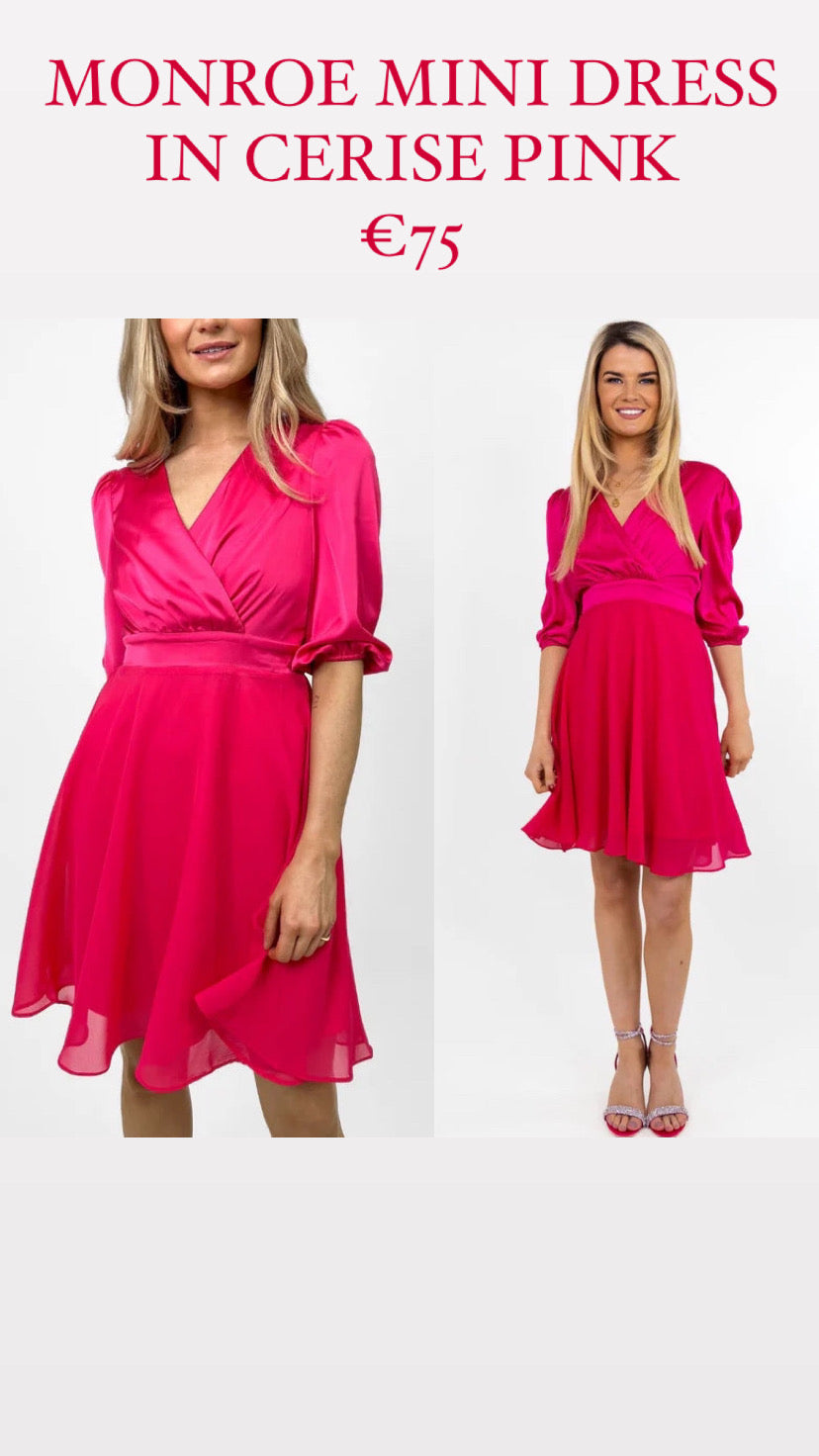 MONROE MINI DRESS IN CERISE PINK