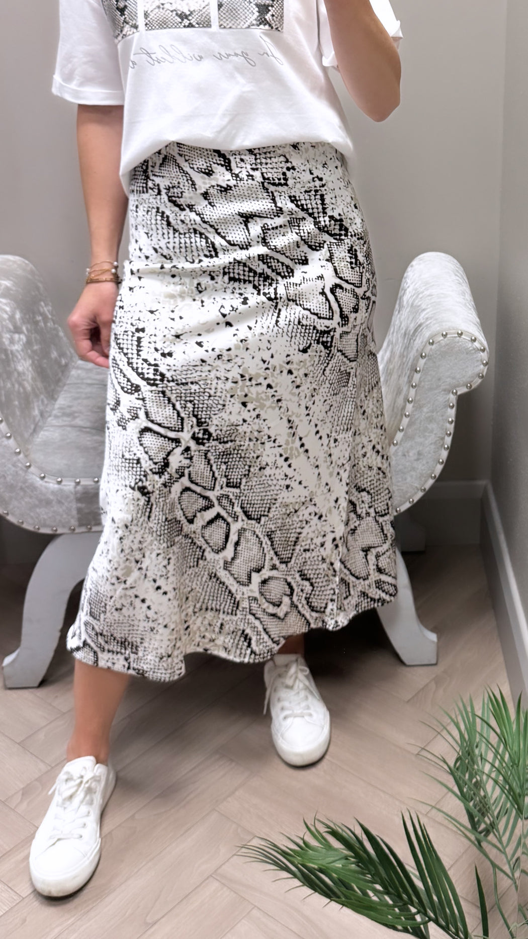 Kansas python midi skirt