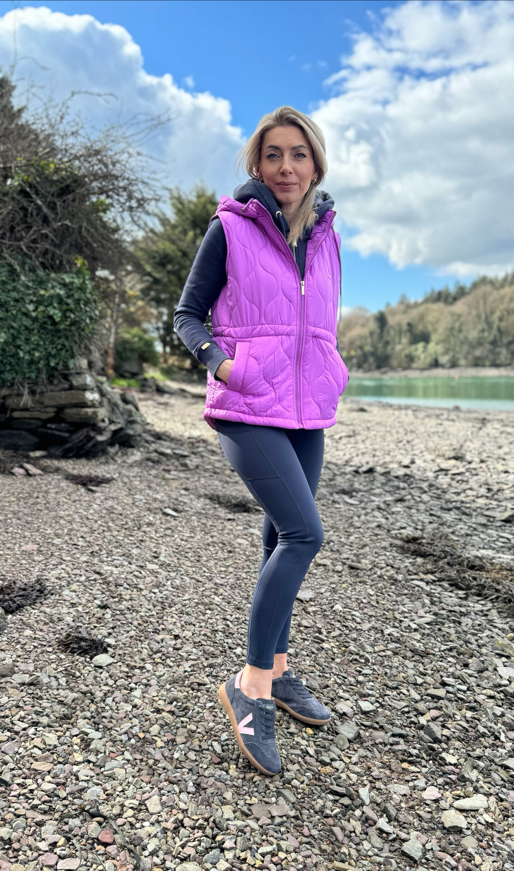 Denise quilted purple gilet