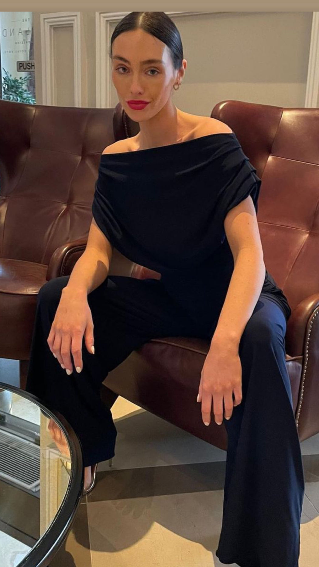 Carbon black jersey jumpsuit
