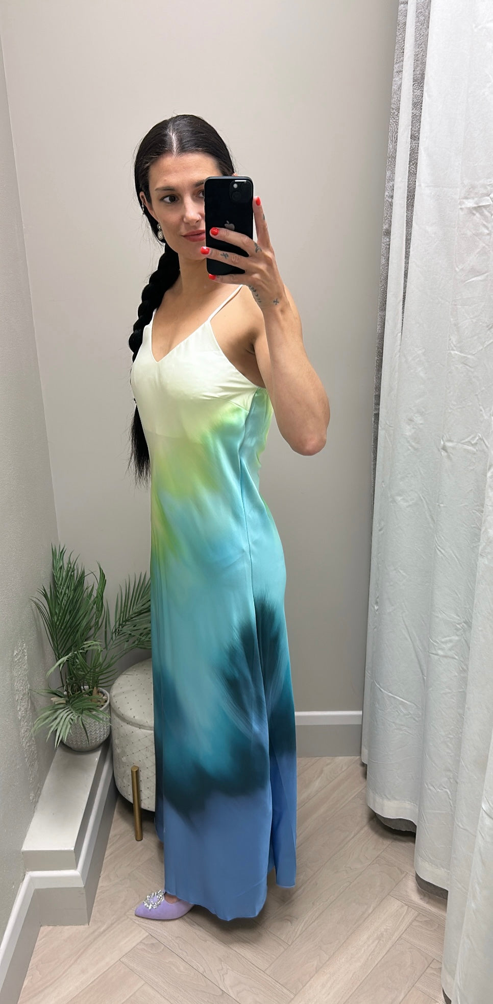 Lorraine satin slip dress