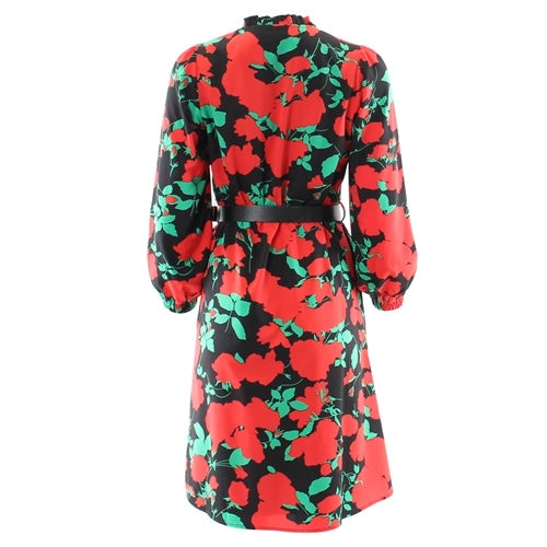 Andrea red floral dress