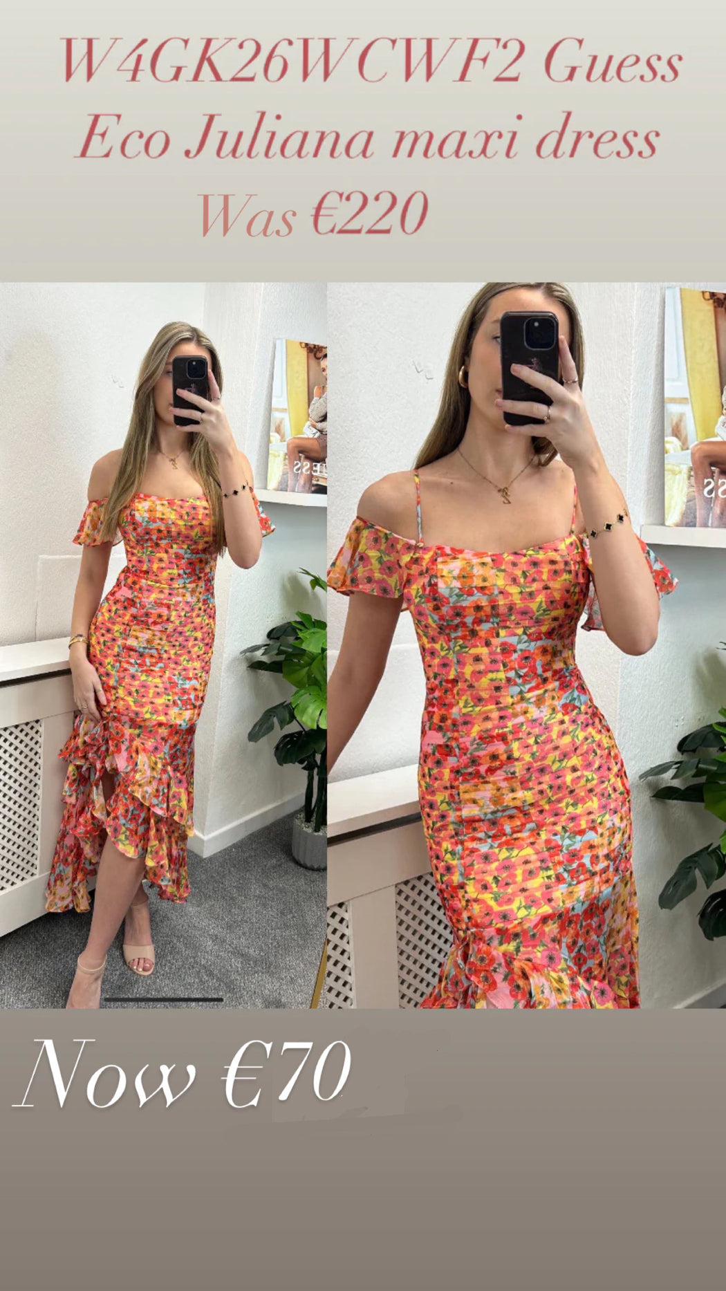 W4GK26WCWF2 Guess Eco Juliana maxi dress