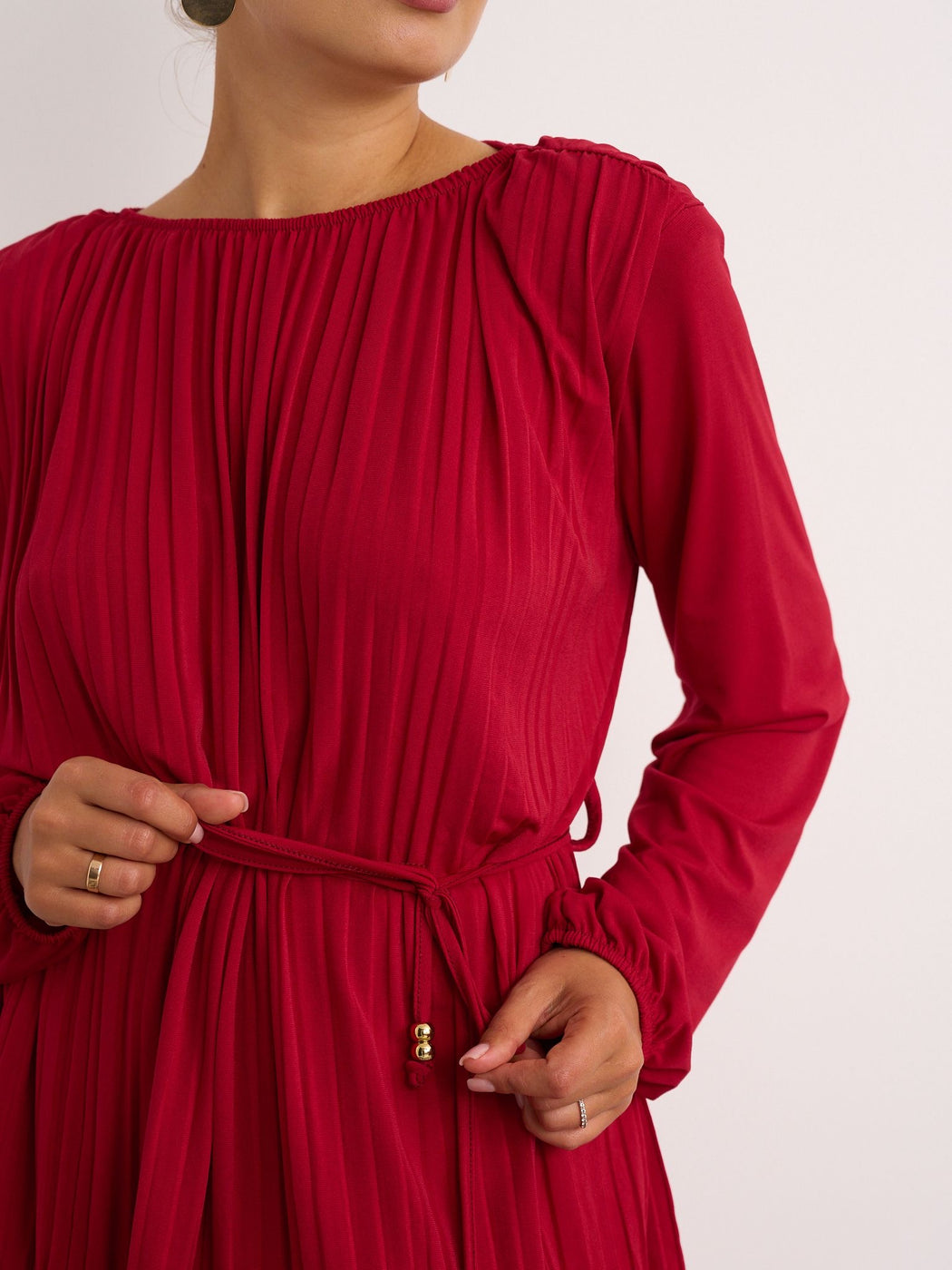 Wine pleated co ord set