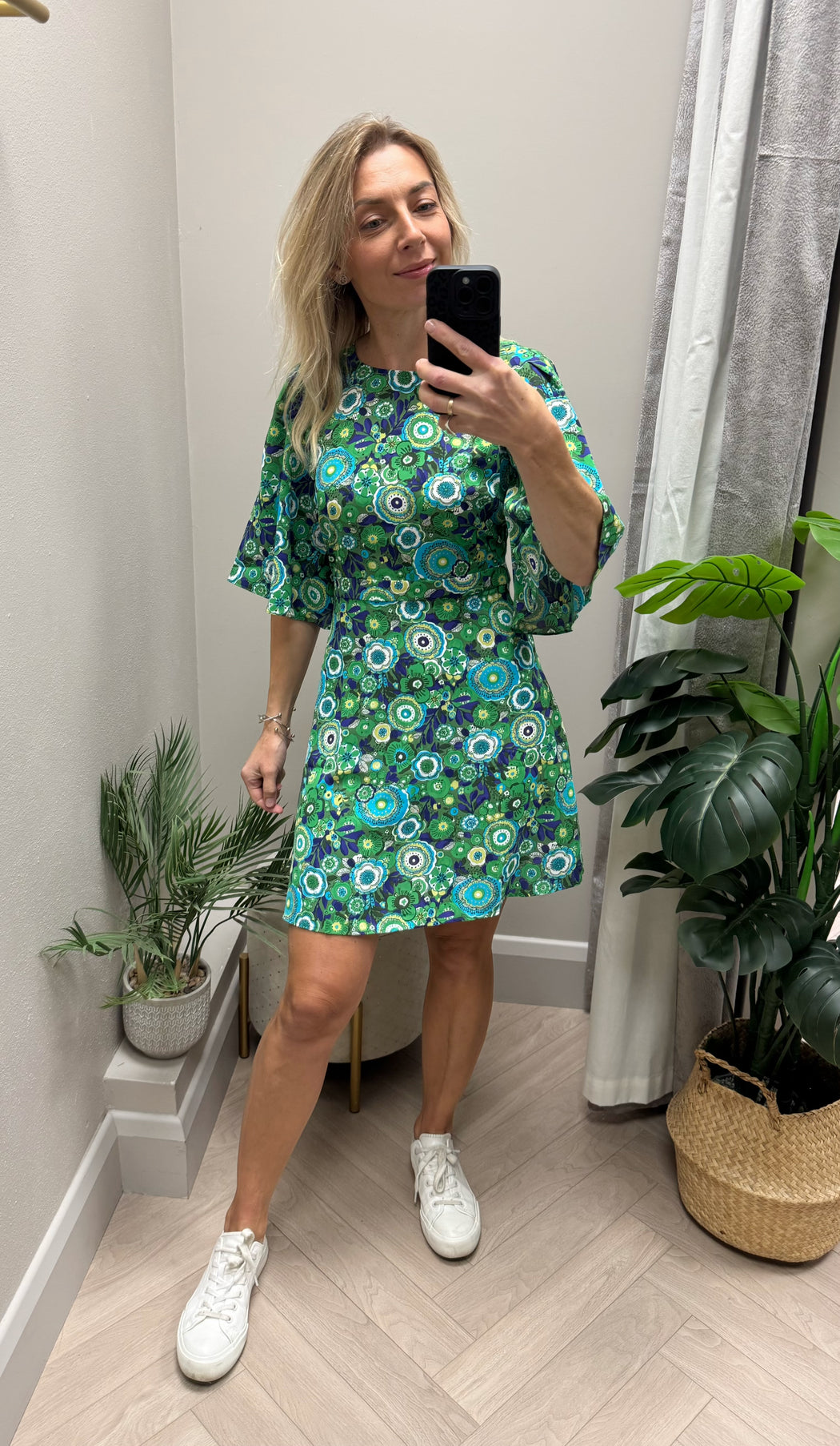 Green print Misty traffic dress