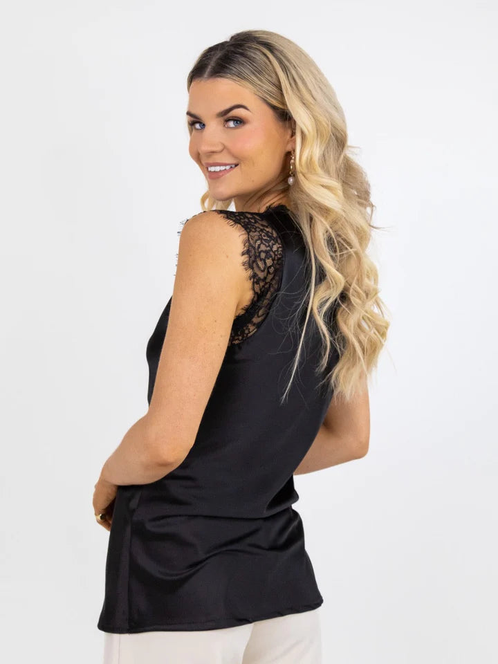 LAUREN BLACK LACE CAMI TOP
