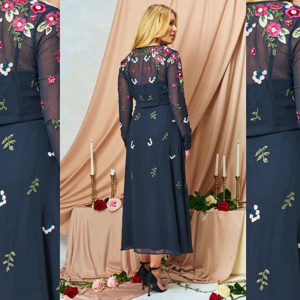 The rosette embellished dress