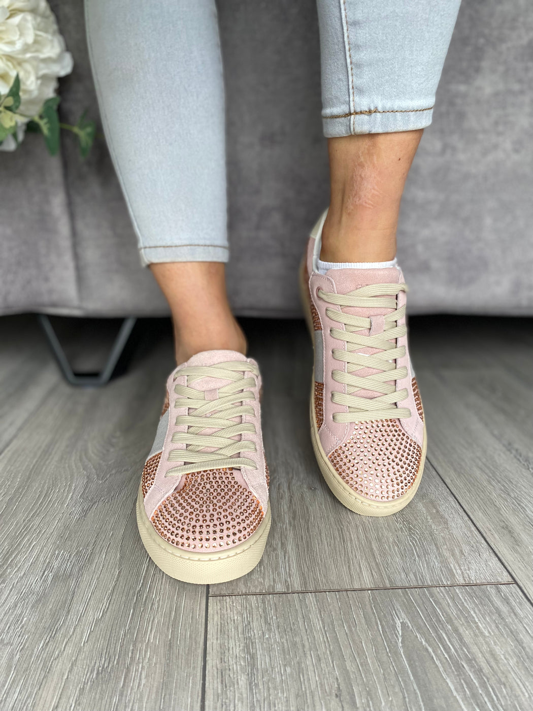 Guess pink diamanté sneaker flptodsue12