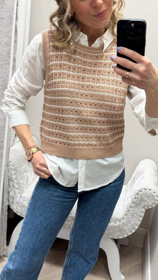 Chios cream stripe top