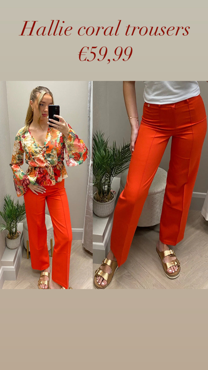 Hallie coral trousers
