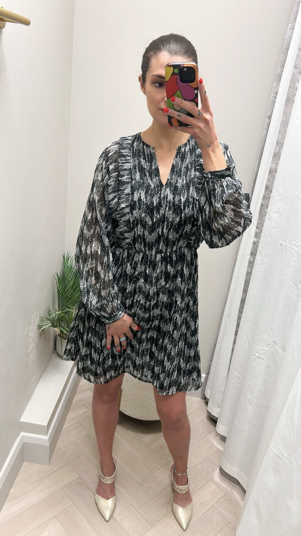 Tiramisu printed skater dress