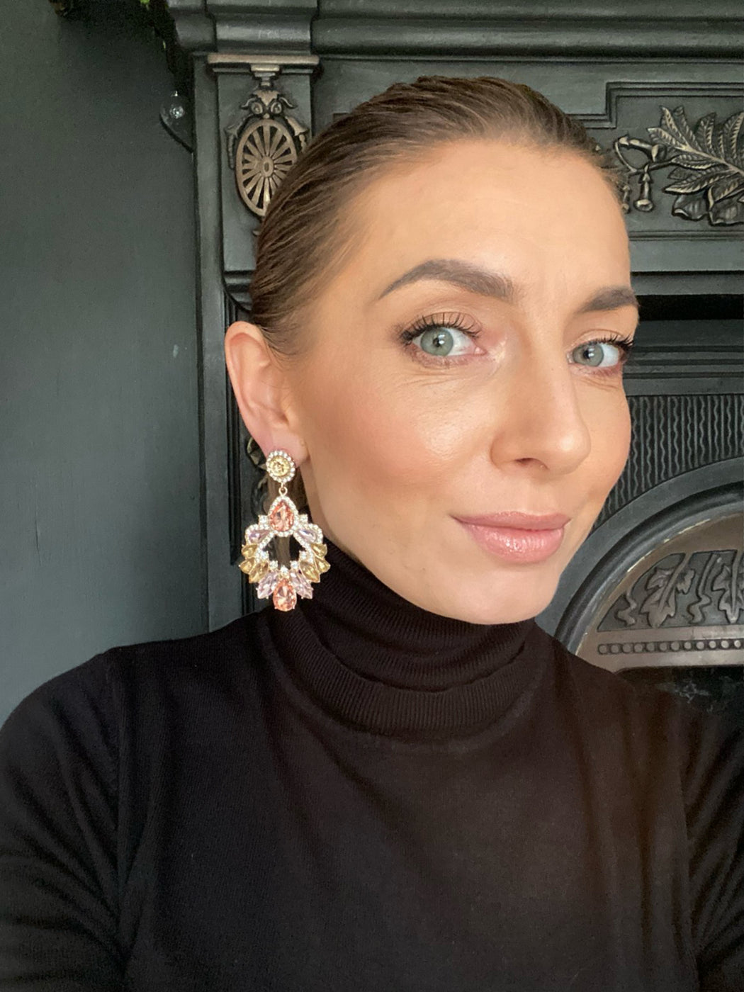 Multi crystal drop earrings
