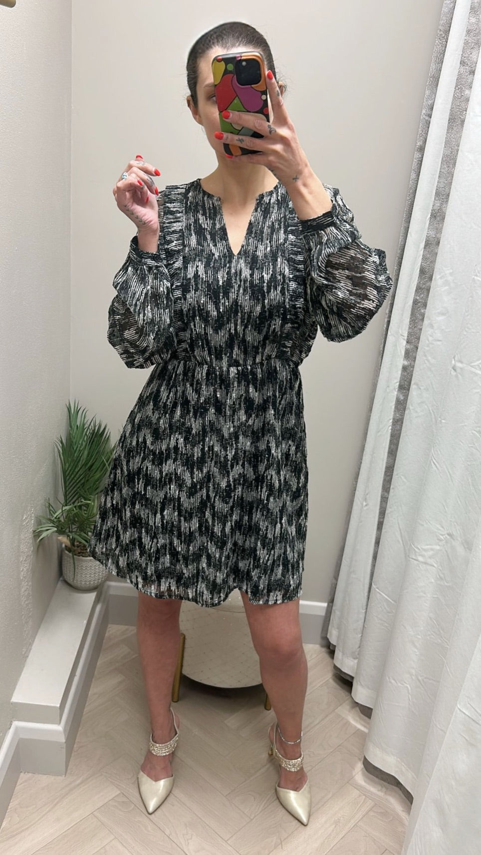 Tiramisu printed skater dress