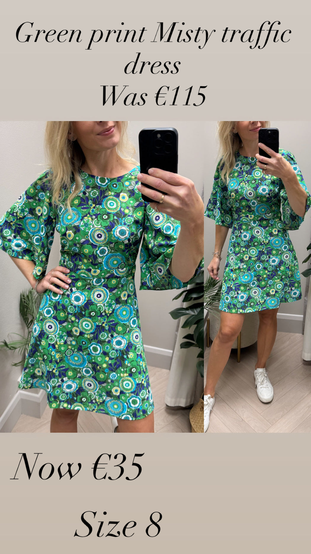 Green print Misty traffic dress