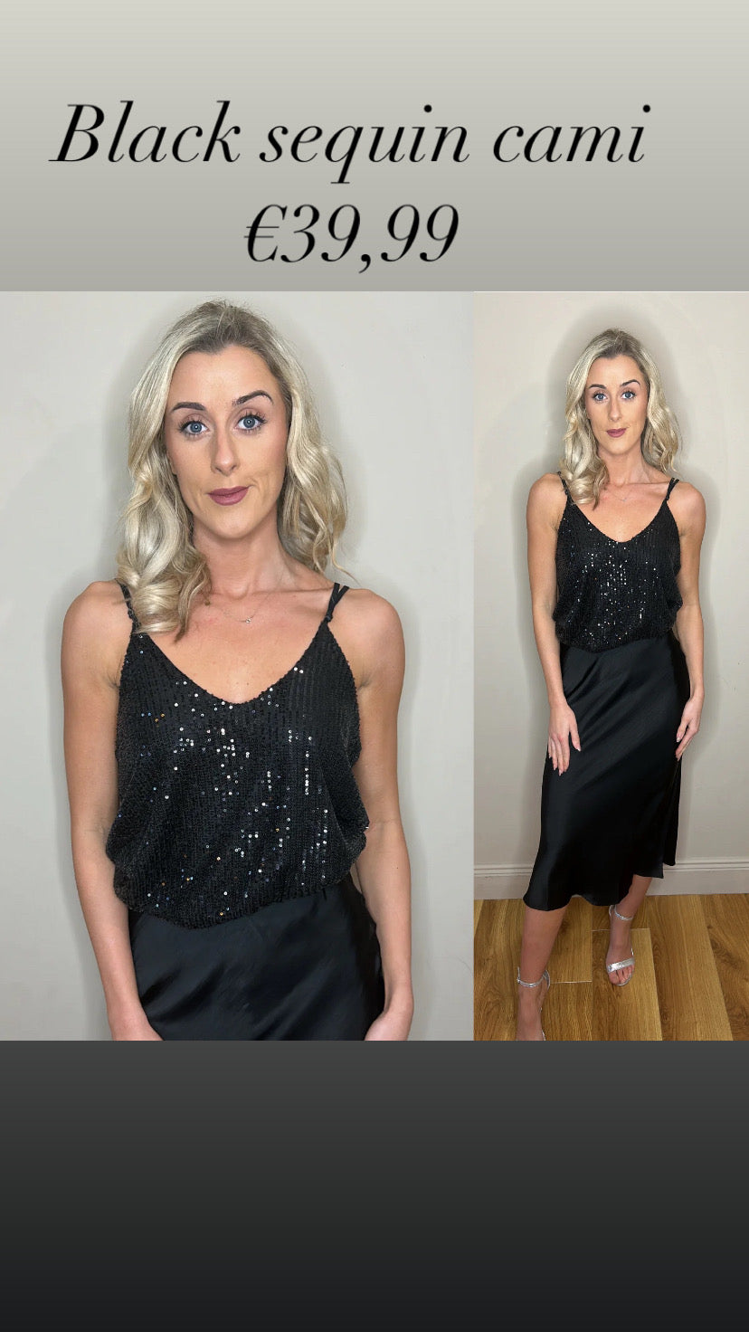 Black sequin cami