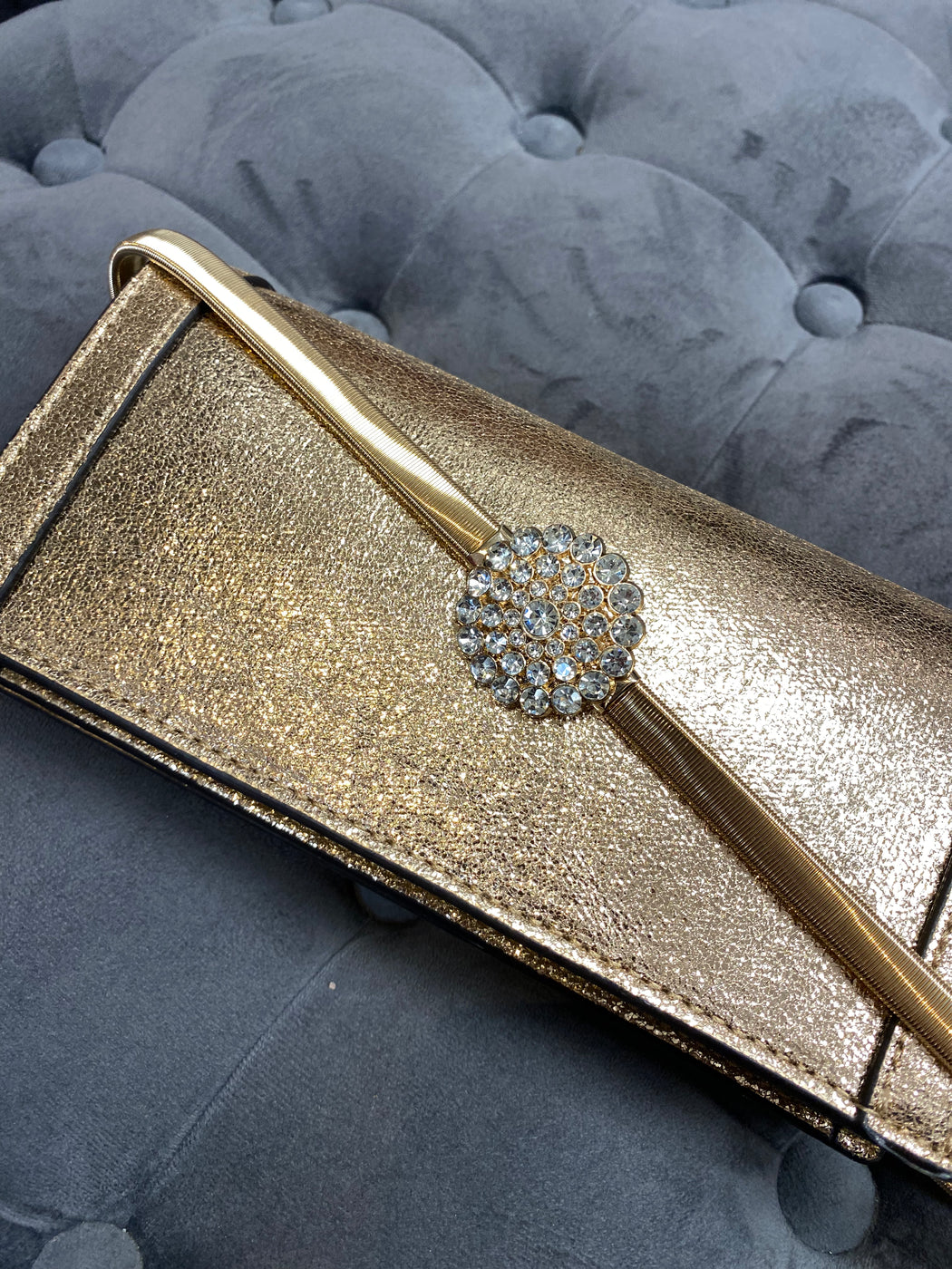 Daisy diamonte gold belt
