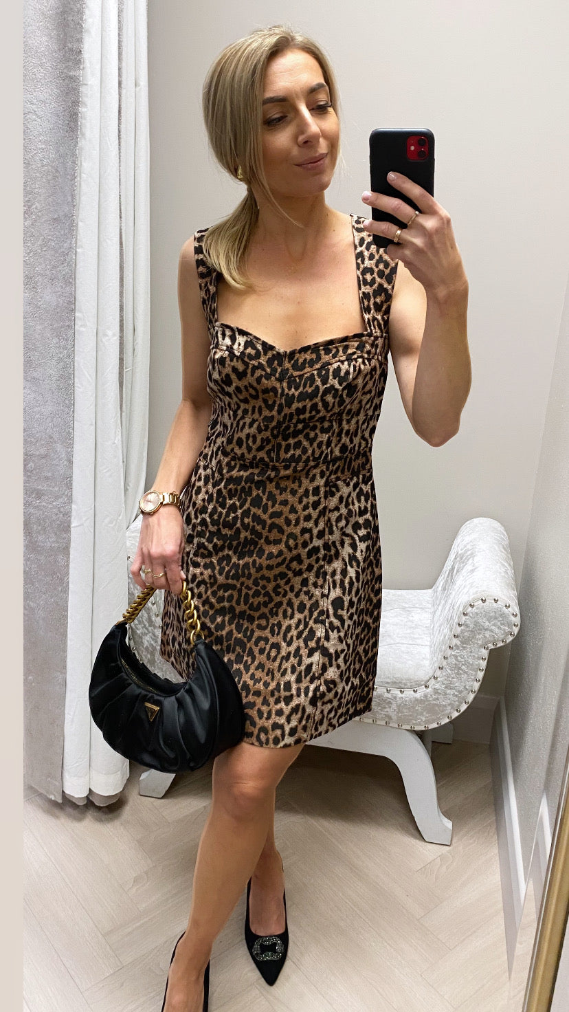 W4bk93wglj2 guess leopard mini dress