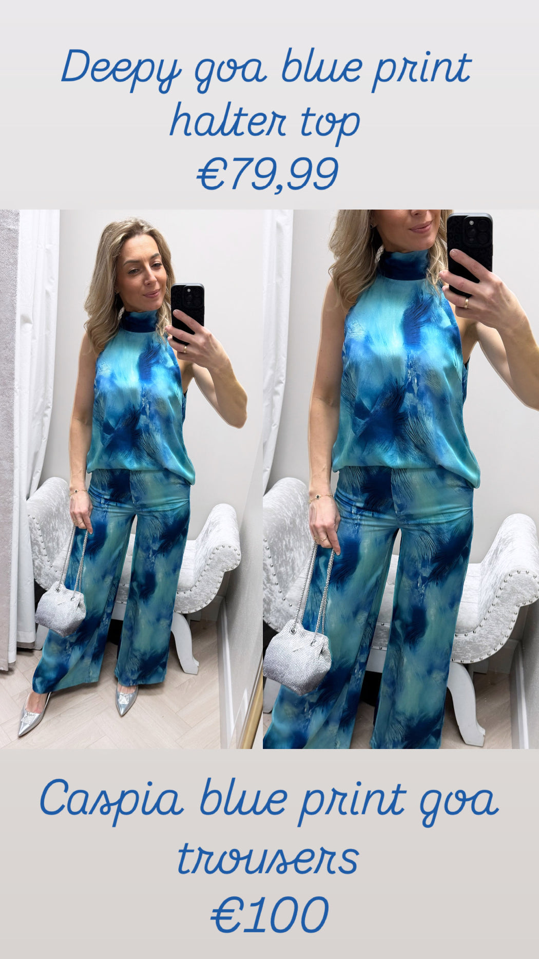 Caspia blue print goa trousers
