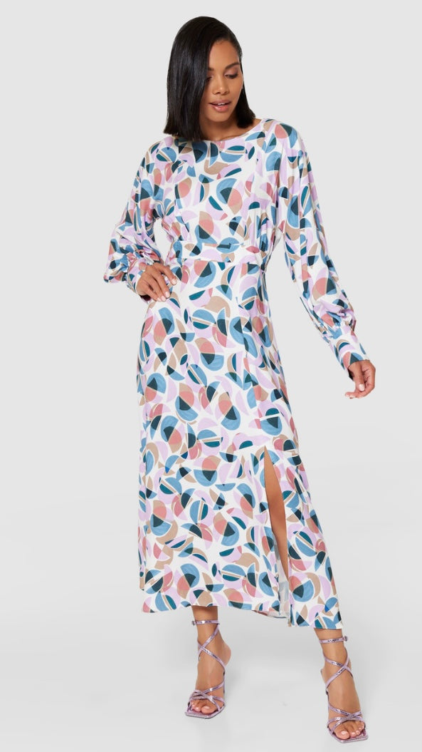 D10126 closet a line print dress