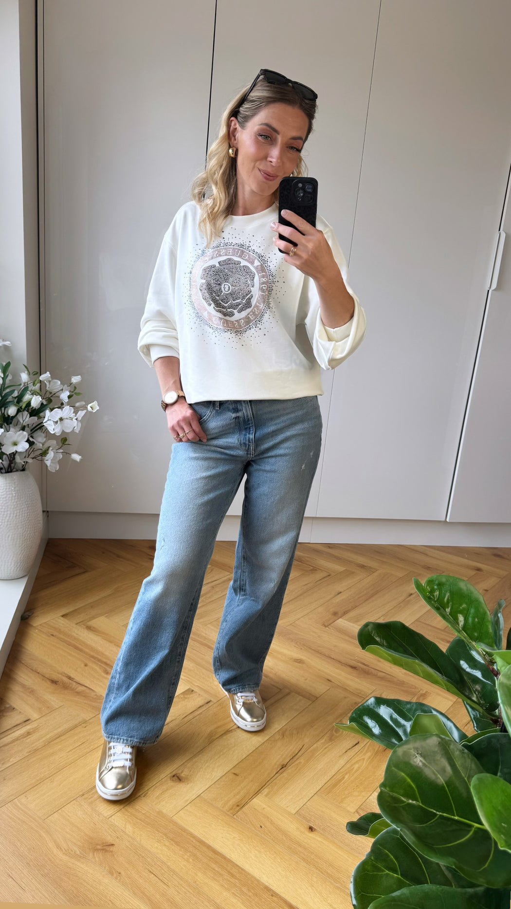 Guess peony logo sweater W5RQ05K7EX1