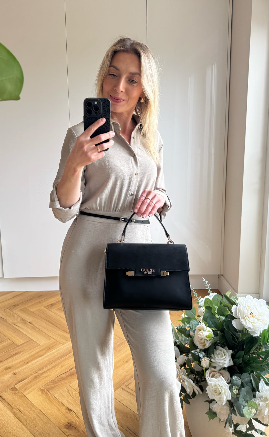 EVG964120 black eco aldith satchel bag