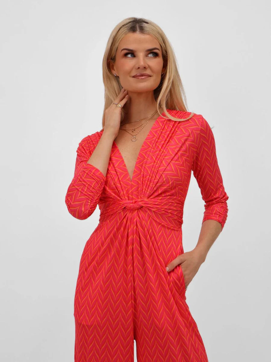 CORAL PRINT SOPHIA JUMPSUIT