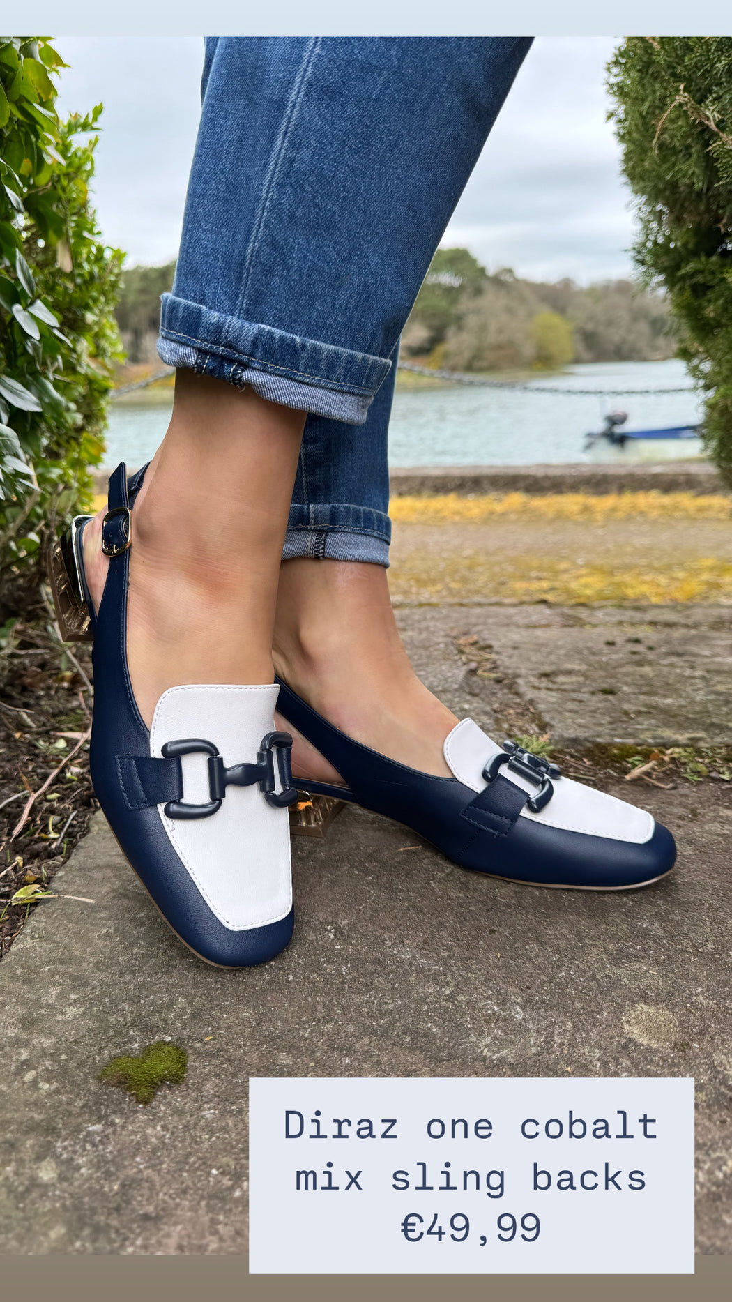 Diraz one cobalt mix sling backs