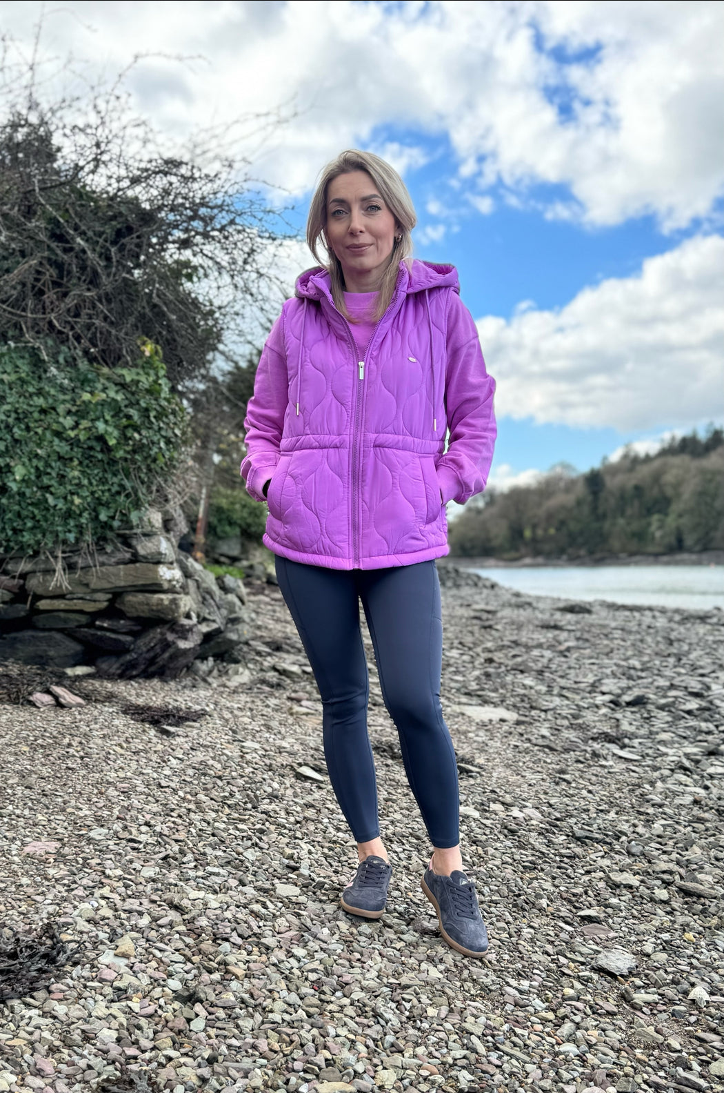 Denise quilted purple gilet