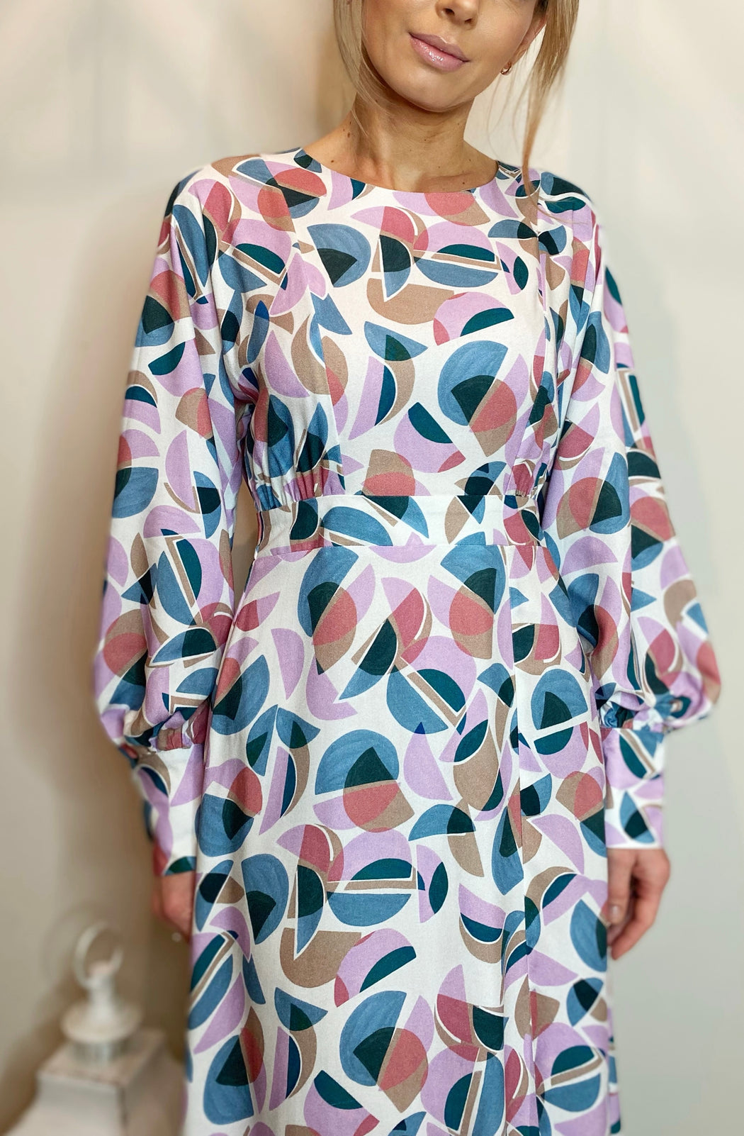 D10126 closet a line print dress