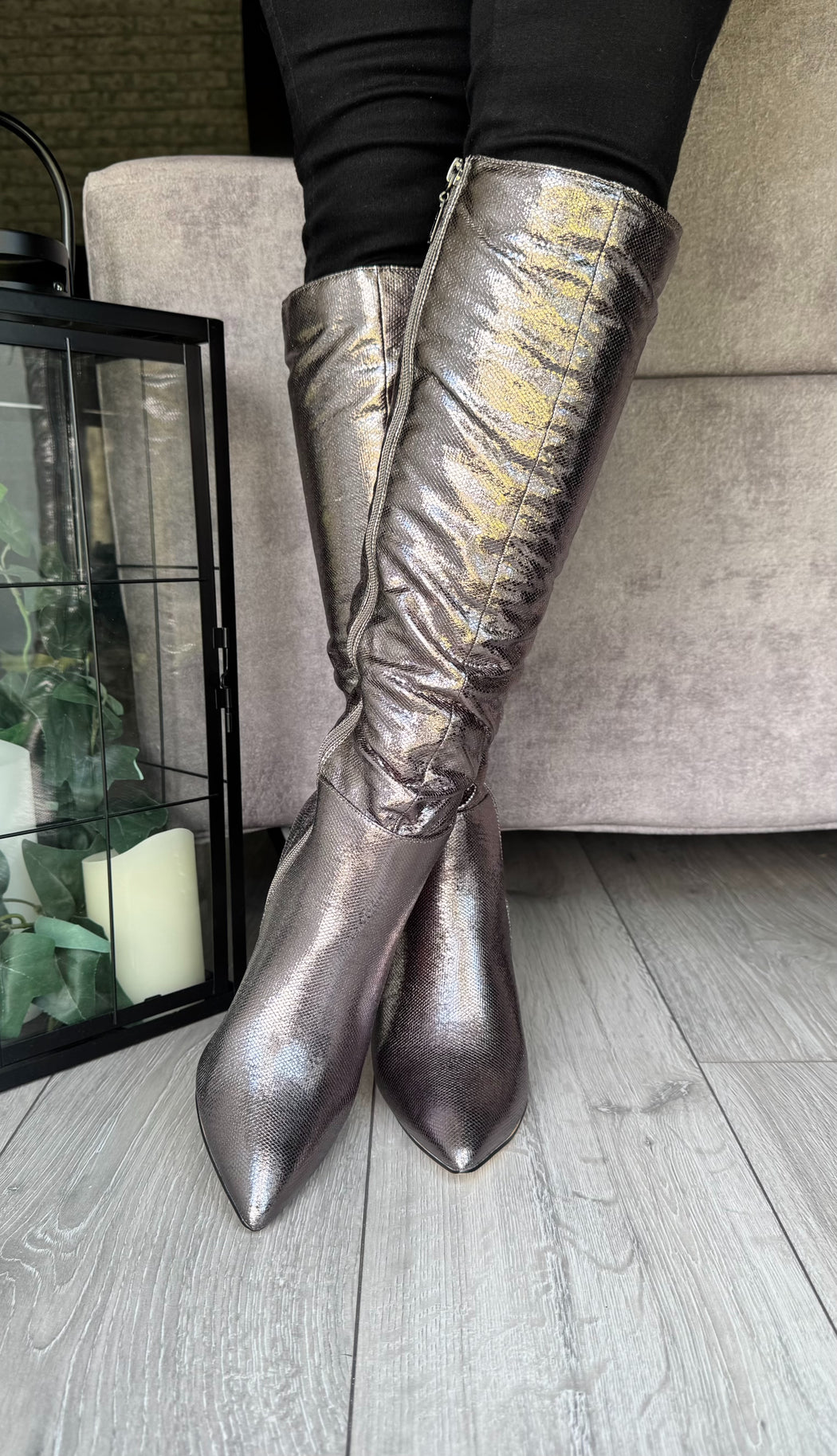 Boxley metallic silver boot