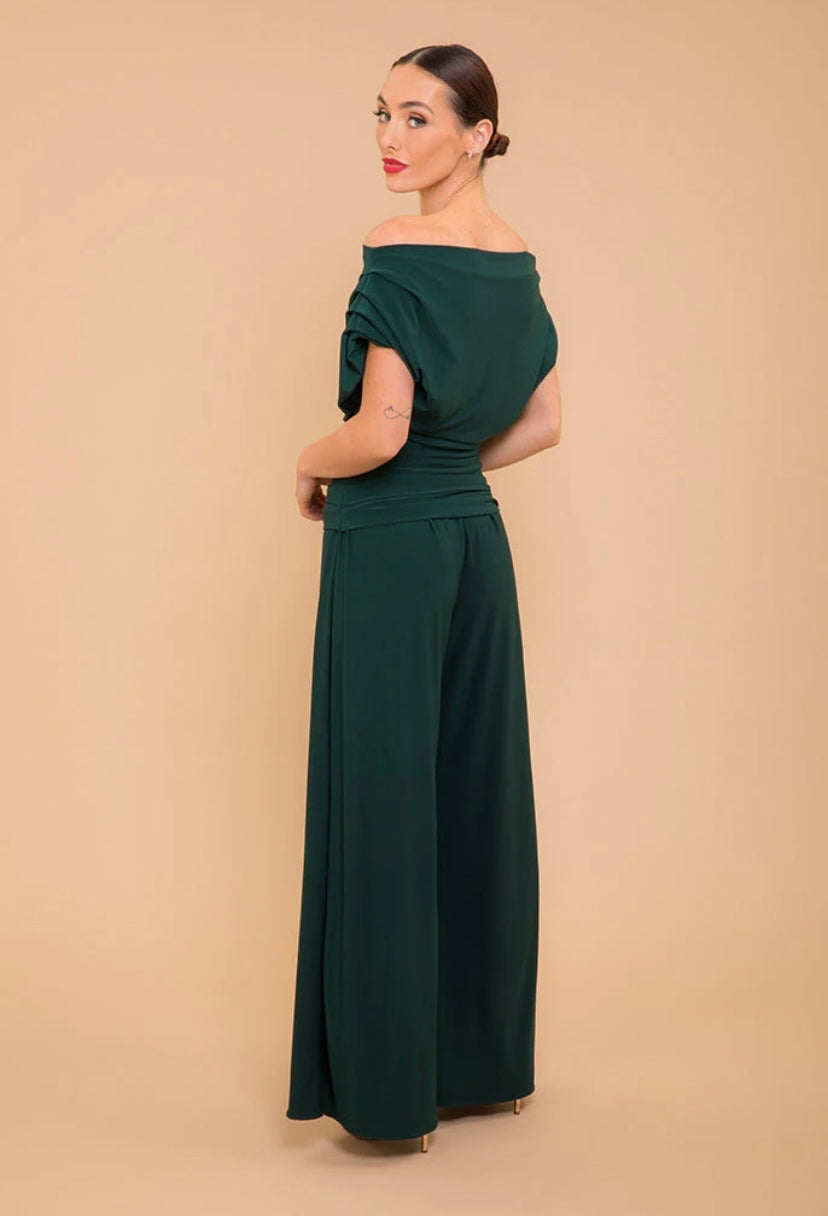 Forest green Atom label carbon jersey jumpsuit