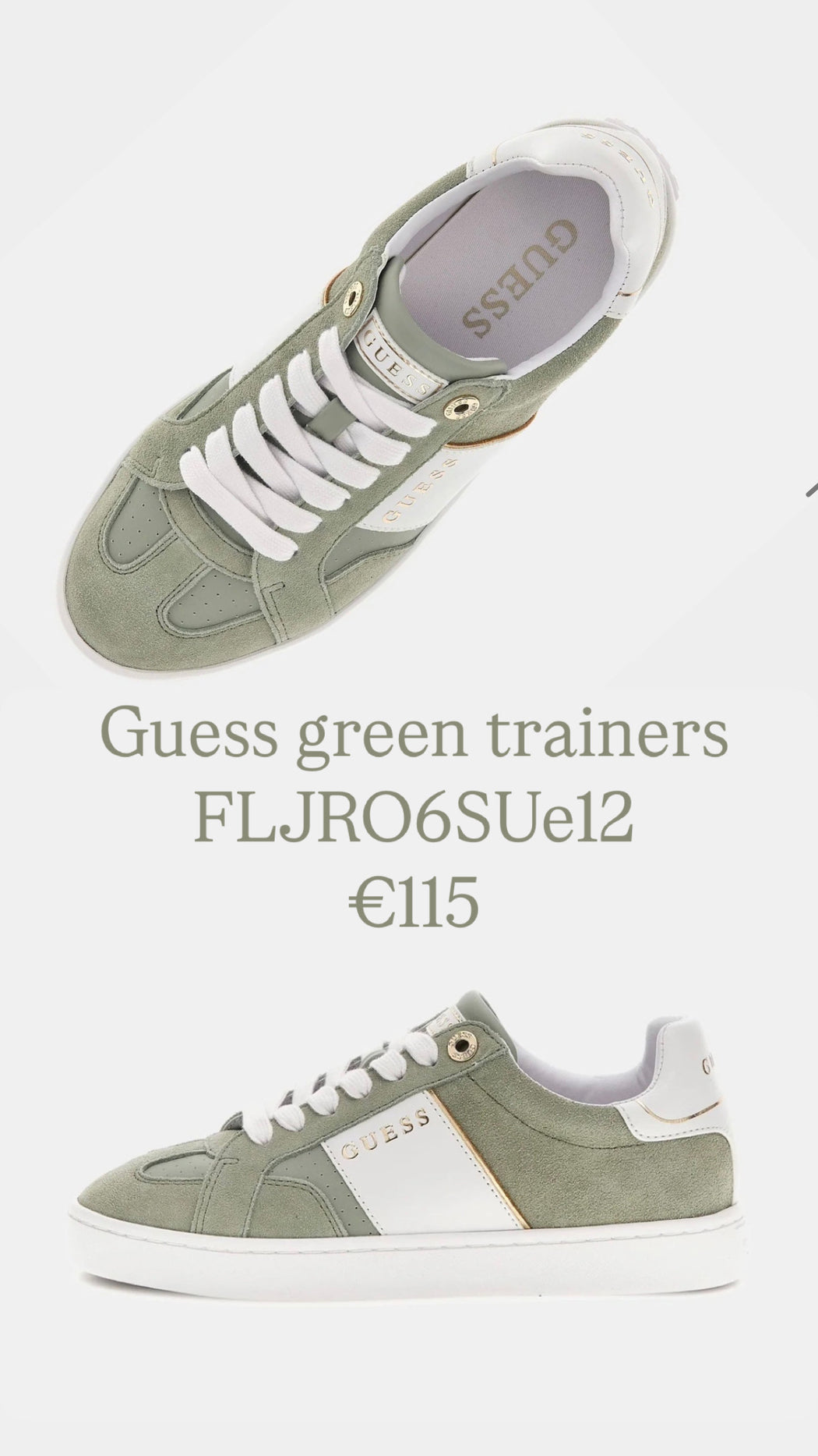 Guess green trainers FLJRO6SUe12