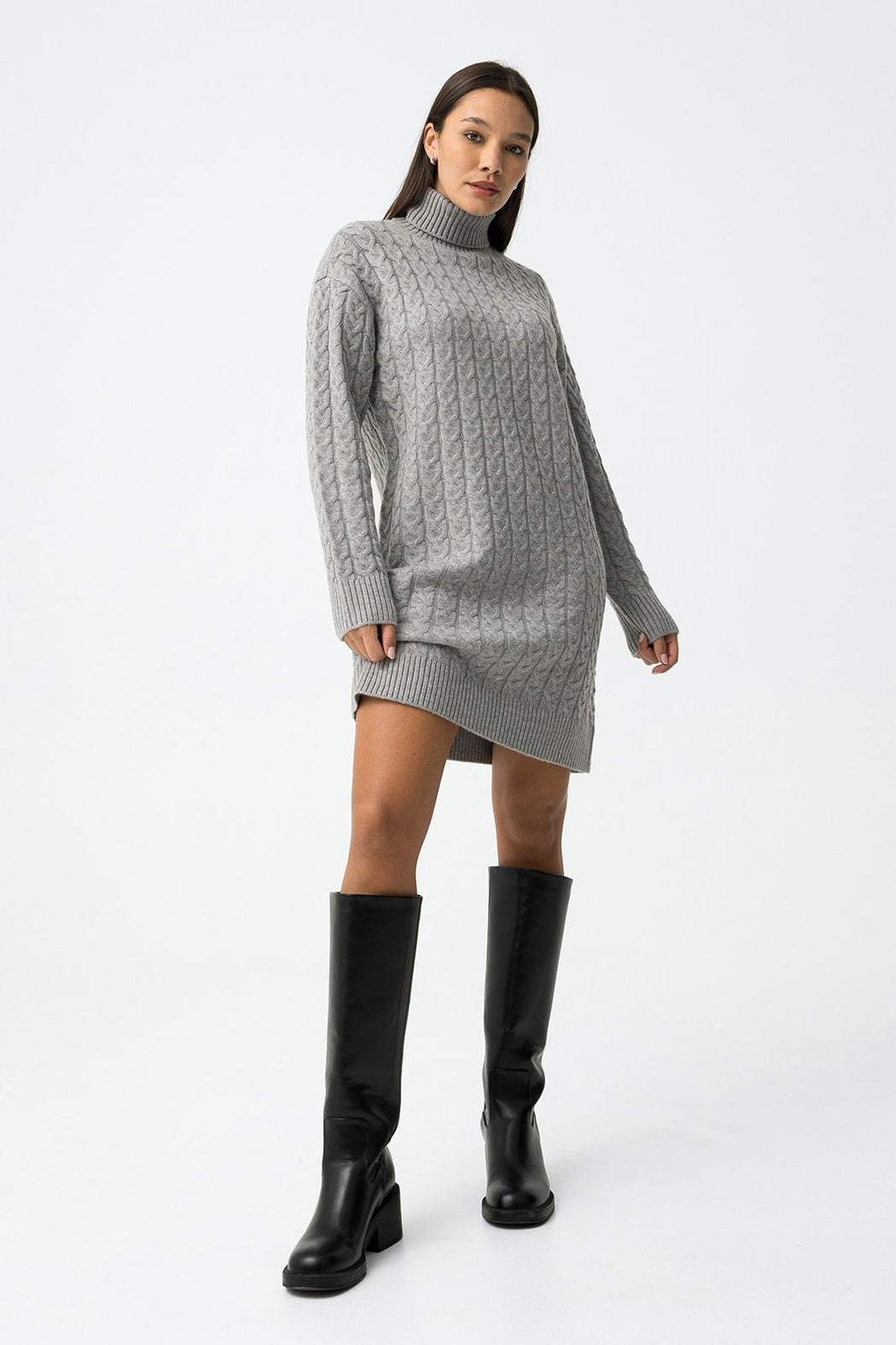 Naomi grey knit jumper dress